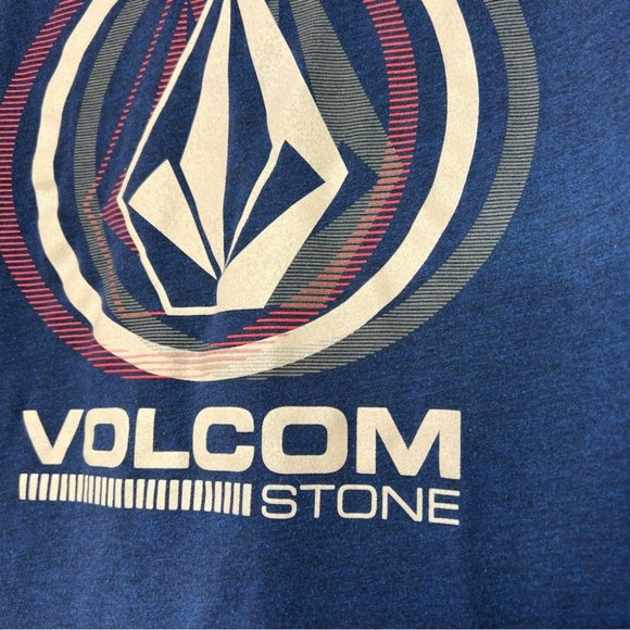 Volcom tshirt blue logo emblem decal orange beige streetwear style skater 🛹 - Picture 2 of 5